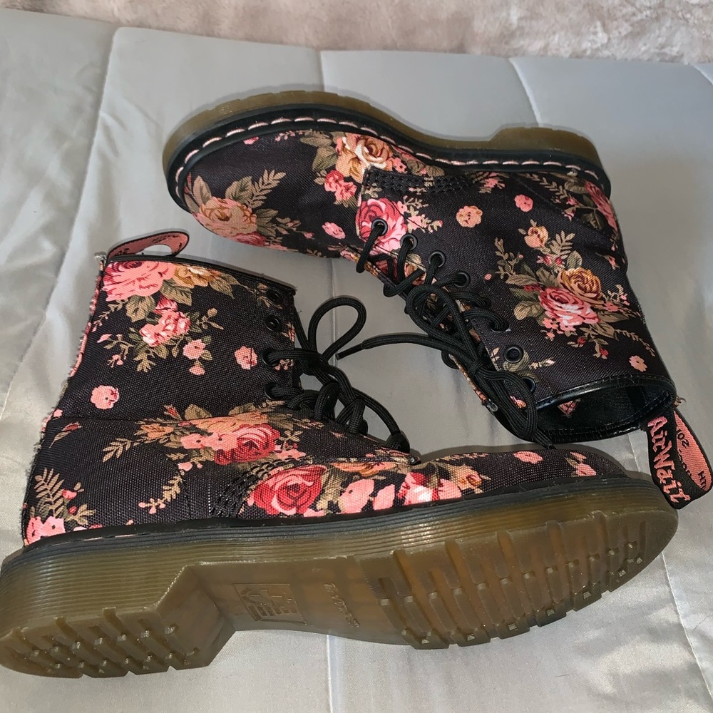 Doc Martens Floral Lace Up Boots